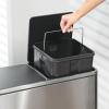 imagemDesign Metal Steel 16 Gallon60Liter Large Dual Compartment Step Trash Can Double Bin Trash CanRecycler Combo for Kitchen Holds Garbage Recycling Features Two Removable Liner Buckets  BronzeBrushed