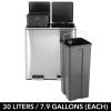 imagemDesign Metal Steel 16 Gallon60Liter Large Dual Compartment Step Trash Can Double Bin Trash CanRecycler Combo for Kitchen Holds Garbage Recycling Features Two Removable Liner Buckets  BronzeBrushed