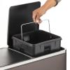 imagemDesign Metal Steel 16 Gallon60Liter Large Dual Compartment Step Trash Can Double Bin Trash CanRecycler Combo for Kitchen Holds Garbage Recycling Features Two Removable Liner Buckets  BronzeBronze