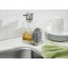 imagemDesign Modern Plastic Kitchen Sink Countertop Liquid Hand Soap Dispenser Pump Bottle Caddy with Storage Compartment  Holds and Stores Sponges Scrubbers and Brushes  ClearBrushedClearBrushed