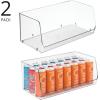 imagemDesign Modern Stackable Plastic Open Front Dip Extra Large Storage Organizer Bin Basket for Kitchen Organization Shelf Cubby Cabinet and Pantry Organizing Decor Ligne Collection  2 Pack  Clear775 x 15 x 625 Pack of 2