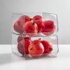 imagemDesign Modern Stackable Plastic Open Front Dip Extra Large Storage Organizer Bin Basket for Kitchen Organization Shelf Cubby Cabinet and Pantry Organizing Decor Ligne Collection  2 Pack  Clear12 x 10 x 625 Pack of 4