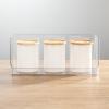 imagemDesign Modern Stackable Plastic Open Front Dip Extra Large Storage Organizer Bin Basket for Kitchen Organization Shelf Cubby Cabinet and Pantry Organizing Decor Ligne Collection  2 Pack  Clear775 x 15 x 625 Pack of 2