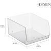 imagemDesign Modern Stackable Plastic Open Front Dip Extra Large Storage Organizer Bin Basket for Kitchen Organization Shelf Cubby Cabinet and Pantry Organizing Decor Ligne Collection  2 Pack  Clear12 x 10 x 625 Pack of 4