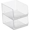 imagemDesign Modern Stackable Plastic Open Front Dip Extra Large Storage Organizer Bin Basket for Kitchen Organization Shelf Cubby Cabinet and Pantry Organizing Decor Ligne Collection  2 Pack  Clear12 x 10 x 625 Pack of 2