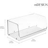 imagemDesign Modern Stackable Plastic Open Front Dip Extra Large Storage Organizer Bin Basket for Kitchen Organization Shelf Cubby Cabinet and Pantry Organizing Decor Ligne Collection  2 Pack  Clear775 x 15 x 625 Pack of 2
