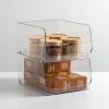 imagemDesign Modern Stackable Plastic Open Front Dip Extra Large Storage Organizer Bin Basket for Kitchen Organization Shelf Cubby Cabinet and Pantry Organizing Decor Ligne Collection  2 Pack  Clear12 x 10 x 625 Pack of 2