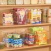 imagemDesign Plastic Deep Kitchen and Pantry Organizer Storage Bin with Handles for Cabinet Fridge Freezer  Food Storage Containers for Snacks Yogurt Pouches or Fruit Ligne Collection Clear
