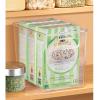 imagemDesign Plastic Deep Kitchen and Pantry Organizer Storage Bin with Handles for Cabinet Fridge Freezer  Food Storage Containers for Snacks Yogurt Pouches or Fruit Ligne Collection Clear