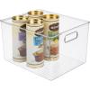 imagemDesign Plastic Storage Organizer Container Bin for Kitchen Organization in Pantry Cabinet Countertop Fridge Refrigerator and Freezer  Hold Food Drink or Snacks Ligne Collection Clear