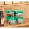 imagemDesign Plastic Storage Organizer Container Bin for Kitchen Organization in Pantry Cabinet Countertop Fridge Refrigerator and Freezer  Hold Food Drink or Snacks Ligne Collection 4 Pack Clear12 x 10 x 8 Pack of 4