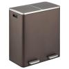 imagemDesign Metal Steel 16 Gallon60Liter Large Dual Compartment Step Trash Can Double Bin Trash CanRecycler Combo for Kitchen Holds Garbage Recycling Features Two Removable Liner Buckets  BronzeBronze