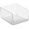 imagemDesign Modern Stackable Plastic Open Front Dip Extra Large Storage Organizer Bin Basket for Kitchen Organization Shelf Cubby Cabinet and Pantry Organizing Decor Ligne Collection  2 Pack  Clear12 x 10 x 625 Pack of 4