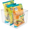 imagemDesign Plastic Storage Organizer Container Bin for Kitchen Organization in Pantry Cabinet Countertop Fridge Refrigerator and Freezer  Hold Food Drink or Snacks Ligne Collection Clear