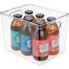 imagemDesign Plastic Tall Deep Organizing Kitchen Pantry Cabinet Refrigerator Freezer Food Organization Storage Bin with Handles Drawer Container Organizer Ligne Collection Clear