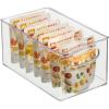 imagemDesign Plastic Long Stackable Storage Organizer Container Organization Bin wHandles for Kitchen Pantry Fridge Freezer Cabinet Perfect to Hold Breast Milk  Ligne Collection  Clear10 x 6 x 5 Pack of 2