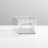 imagemDesign Plastic Long Stackable Storage Organizer Container Organization Bin wHandles for Kitchen Pantry Fridge Freezer Cabinet Perfect to Hold Breast Milk  Ligne Collection  Clear10 x 4 x 3 Pack of 2