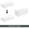 imagemDesign Plastic FreeStanding Water Bottle and Wine Rack Storage Organizer for Kitchen Countertops Table Top Pantry Fridge  Stackable  Holds 5 Bottles Each 2 Pack  ClearClear