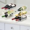imagemDesign Plastic FreeStanding Water Bottle and Wine Rack Storage Organizer for Kitchen Countertops Table Top Pantry Fridge  Stackable  Holds 5 Bottles Each 2 Pack  ClearClear