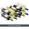 imagemDesign Plastic FreeStanding Water Bottle and Wine Rack Storage Organizer for Kitchen Countertops Table Top Pantry Fridge  Stackable  Holds 5 Bottles Each 2 Pack  ClearClear