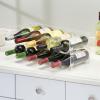 imagemDesign Plastic FreeStanding Water Bottle and Wine Rack Storage Organizer for Kitchen Countertops Table Top Pantry Fridge  Stackable  Holds 5 Bottles Each 2 Pack  ClearClear