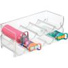 imagemDesign Plastic FreeStanding Water Bottle and Wine Rack Storage Organizer for Kitchen Countertops Table Top Pantry Fridge  Stackable  Holds 5 Bottles Each 2 Pack  ClearClear