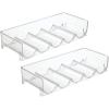 imagemDesign Plastic FreeStanding Water Bottle and Wine Rack Storage Organizer for Kitchen Countertops Table Top Pantry Fridge  Stackable  Holds 5 Bottles Each 2 Pack  ClearClear