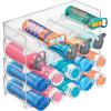 imagemDesign Plastic FreeStanding Water Bottle and Wine Rack Storage Organizer for Kitchen Countertops Table Top Pantry Fridge  Stackable  Holds 5 Bottles Each 2 Pack  ClearClear