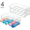 imagemDesign Plastic FreeStanding Water Bottle and Wine Rack Storage Organizer for Kitchen Countertops Table Top Pantry Fridge  Stackable  Holds 5 Bottles Each 2 Pack  ClearClear
