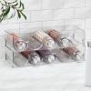 imagemDesign Plastic FreeStanding Water Bottle and Wine Rack Storage Organizer for Kitchen Countertops Table Top Pantry Fridge  Stackable  Holds 5 Bottles Each 2 Pack  ClearClear