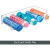 imagemDesign Plastic FreeStanding Water Bottle and Wine Rack Storage Organizer for Kitchen Countertops Table Top Pantry Fridge  Stackable  Holds 5 Bottles Each 2 Pack  ClearClear