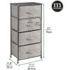 imagemDesign Tall Dresser Storage Tower Stand with 4 Removable Fabric Drawers  Steel Frame Wood Top Organizer for Bedroom Entryway Closet  Lido Collection  BlackGraphite GrayBlackGraphite Grey