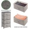 imagemDesign Tall Dresser Storage Tower Stand with 4 Removable Fabric Drawers  Steel Frame Wood Top Organizer for Bedroom Entryway Closet  Lido Collection  BlackGraphite GrayBlackGraphite Grey