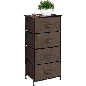 imagemDesign Tall Dresser Storage Tower Stand with 4 Removable Fabric Drawers  Steel Frame Wood Top Organizer for Bedroom Entryway Closet  Lido Collection  BlackGraphite GrayEspressoDark Brown