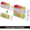 imagemDesign Plastic Deep Bin Organizer Caddy Container w Handles for Nursery Kitchen Pantry Bathroom Cabinet Storage Organization  Holds Snacks Bottles Baby Food Jar Diaper  14quot Long Clear10 x 4 x 3 Pack of 4