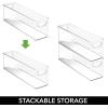 imagemDesign Plastic Deep Bin Organizer Caddy Container w Handles for Nursery Kitchen Pantry Bathroom Cabinet Storage Organization  Holds Snacks Bottles Baby Food Jar Diaper  14quot Long Clear16 x 4 x 5 Pack of 1