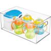 imagemDesign Plastic Deep Bin Organizer Caddy Container w Handles for Nursery Kitchen Pantry Bathroom Cabinet Storage Organization  Holds Snacks Bottles Baby Food Jar Diaper  14quot Long Clear145 x 8 x 6 Pack of 1