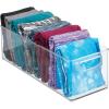 imagemDesign Plastic Home Closet Organizer  Basket Storage Holder Bin with Handles for Bedroom Bathroom Cabinet Shelves Entryway and Hallway  Holds Sweaters Purses  Ligne Collection  4 Pack Clear16 x 6 x 5 Pack of 8