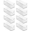 imagemDesign Plastic Home Closet Organizer  Basket Storage Holder Bin with Handles for Bedroom Bathroom Cabinet Shelves Entryway and Hallway  Holds Sweaters Purses  Ligne Collection  4 Pack Clear16 x 6 x 5 Pack of 8