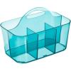 imagemDesign Small Plastic Portable Shower Basket Caddy Organizer Tote with Handle for Dorm Bathroom Shelf Cabinet Holds Soap Shampoo Conditioner Combs Brushes Lumiere Collection Dark Aqua TintDark Aqua Tint