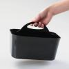 imagemDesign Small Plastic Portable Shower Basket Caddy Organizer Tote with Handle for Dorm Bathroom Shelf Cabinet Holds Soap Shampoo Conditioner Combs Brushes Lumiere Collection Dark Aqua TintBlack