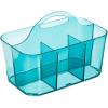imagemDesign Small Plastic Portable Shower Basket Caddy Organizer Tote with Handle for Dorm Bathroom Shelf Cabinet Holds Soap Shampoo Conditioner Combs Brushes Lumiere Collection Dark Aqua TintDark Aqua Tint