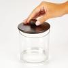 imagemDesign Small Modern Apothecary Storage Organizer Canister Jars  Acrylic Containers for Bathroom Organization Holder for Vanity Counter Makeup Table Lumiere Collection 2 Pack ClearBlackClearBronze