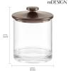 imagemDesign Small Modern Apothecary Storage Organizer Canister Jars  Acrylic Containers for Bathroom Organization Holder for Vanity Counter Makeup Table Lumiere Collection 2 Pack ClearBlackClearBronze