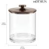 imagemDesign Small Modern Apothecary Storage Organizer Canister Jars  Acrylic Containers for Bathroom Organization Holder for Vanity Counter Makeup Table Lumiere Collection 2 Pack ClearBlackClearBronze