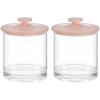 imagemDesign Small Modern Apothecary Storage Organizer Canister Jars  Acrylic Containers for Bathroom Organization Holder for Vanity Counter Makeup Table Lumiere Collection 2 Pack ClearBlackClearLight Pink