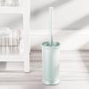 imagemDesign Plastic Compact Toilet Bowl Brush Round Slim Wastebasket Garbage CanRecycling Bin Combo  Bathroom CleaningStorage Holds Tissue Cotton Balls Trash Hyde Collection Set of 2 BronzeMint Green