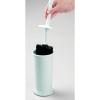 imagemDesign Plastic Compact Toilet Bowl Brush Round Slim Wastebasket Garbage CanRecycling Bin Combo  Bathroom CleaningStorage Holds Tissue Cotton Balls Trash Hyde Collection Set of 2 BronzeMint Green