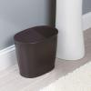 imagemDesign Plastic Compact Toilet Bowl Brush Round Slim Wastebasket Garbage CanRecycling Bin Combo  Bathroom CleaningStorage Holds Tissue Cotton Balls Trash Hyde Collection Set of 2 BronzeBronze