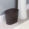 imagemDesign Plastic Compact Toilet Bowl Brush Round Slim Wastebasket Garbage CanRecycling Bin Combo  Bathroom CleaningStorage Holds Tissue Cotton Balls Trash Hyde Collection Set of 2 BronzeBronze